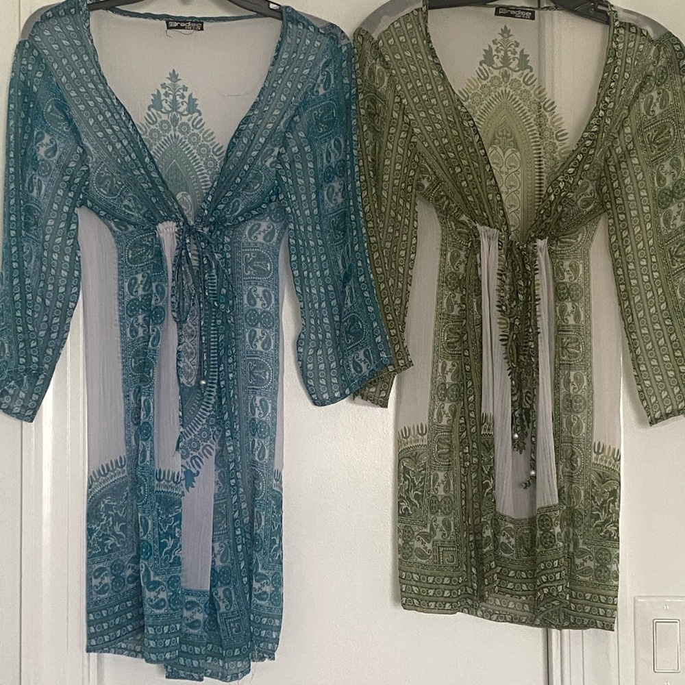 Cover-Up Bohemian Style - Sheer (Pkg 2) in Blue and Green